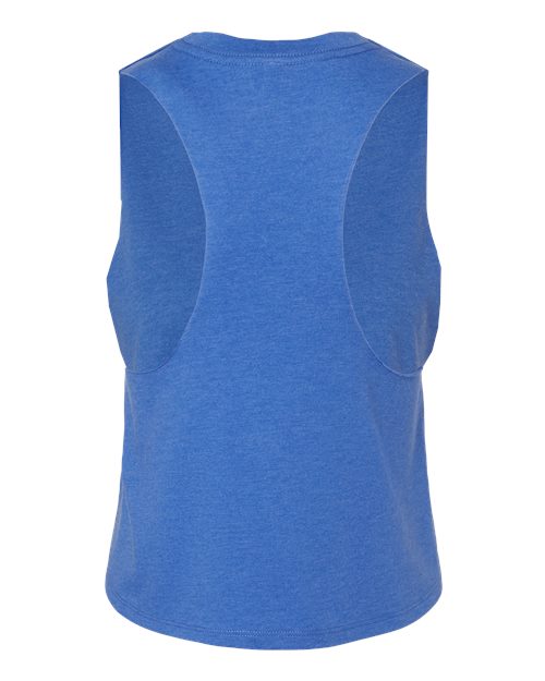 Women's Racerback Crop Tank - Heather True Royal Back