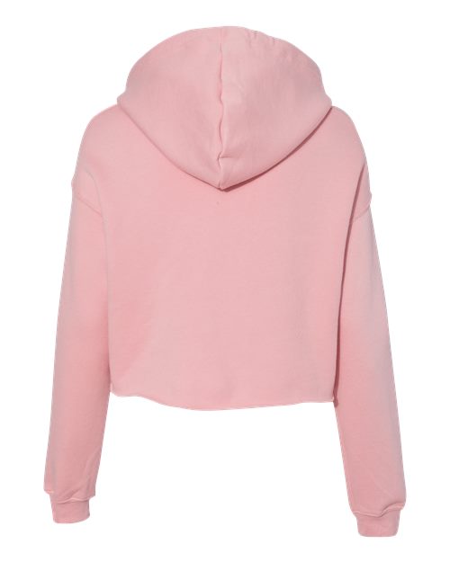 Women's Crop Fleece Hoodie Sweatshirt - Pink Back