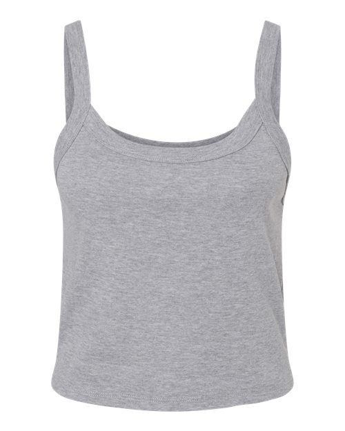 Women's Micro Rib Spaghetti Strap Tank - Athletic Heather Front