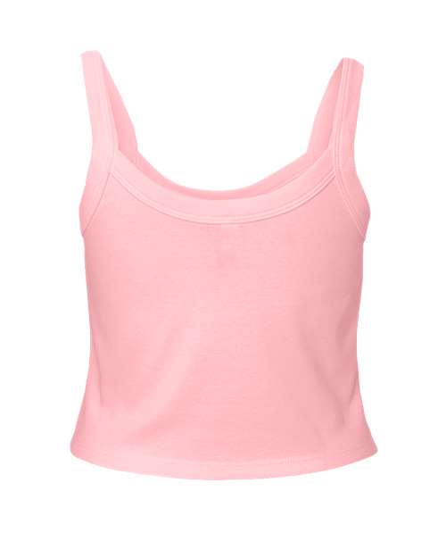 Women's Micro Rib Spaghetti Strap Tank - Solid Pink Blend Back