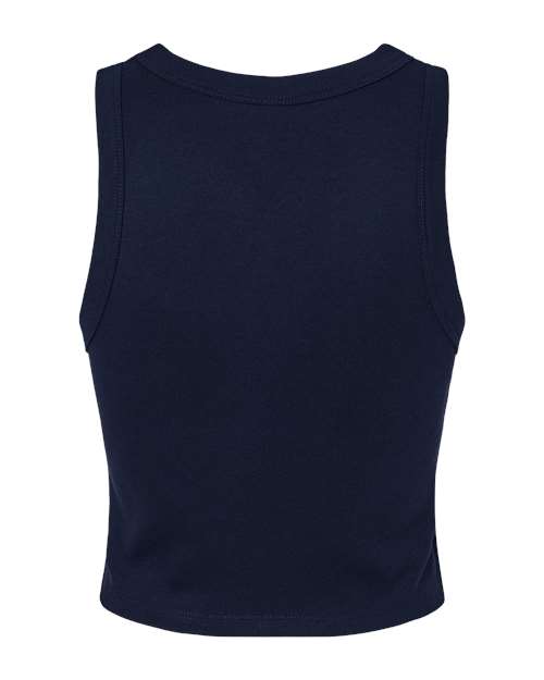 Women's Micro Rib Racer Tank - Solid Navy Blend Back