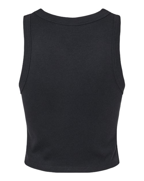 Women's Micro Rib Racer Tank - Solid Black Blend Back