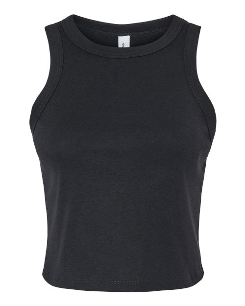 BELLA + CANVAS Women's Micro Rib Racer Tank - Solid Black Blend Front