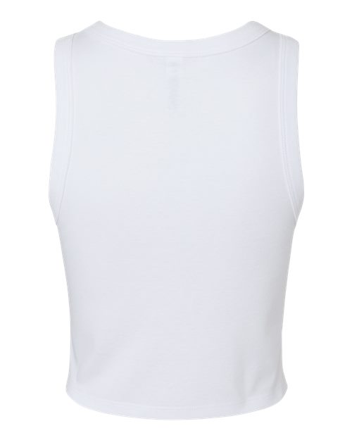 Women's Micro Rib Racer Tank - Solid White Blend Back
