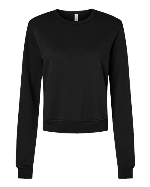 Women's Sponge Fleece Crewneck Sweatshirt - Black Front