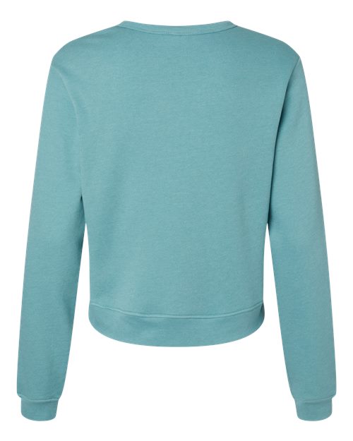 Women's Sponge Fleece Crewneck Sweatshirt - Heather Blue Lagoon Back