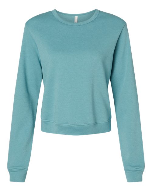 Women's Sponge Fleece Crewneck Sweatshirt - Heather Blue Lagoon Front