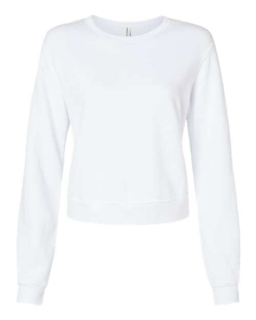 Women's Sponge Fleece Crewneck Sweatshirt - White Front