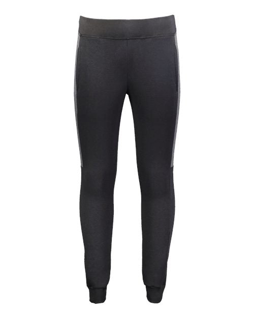 Augusta Sportswear Women's Eco Revive™ Three-Season Joggers - Black/ Carbon Heather Front