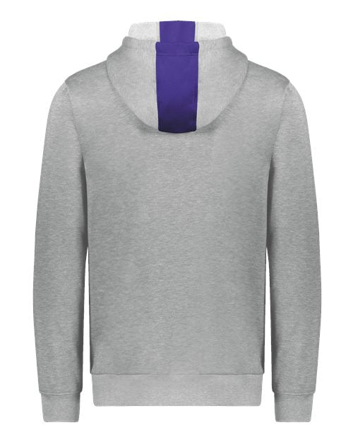 Unisex Eco Revive™ Three-Season Triblend Fleece Full-Zip Hooded Sweatshirt - Purple/ Grey Heather Back