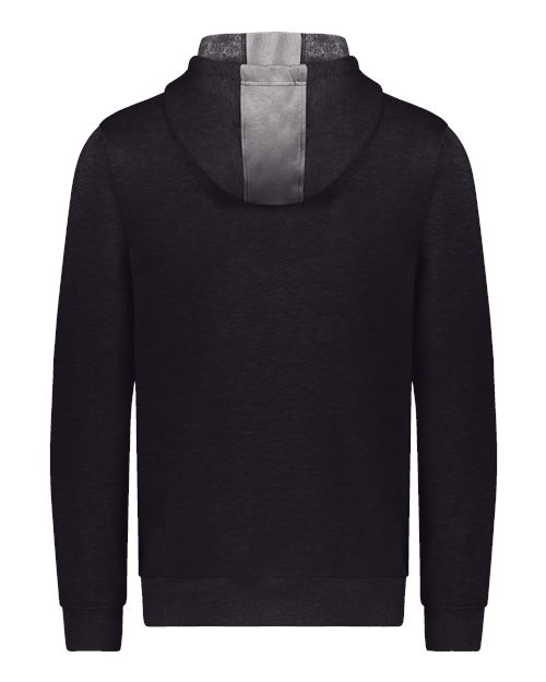 Youth Eco Revive™ Three-Season Triblend Fleece Full-Zip Hooded Sweatshirt - Carbon Heather/ Black Back