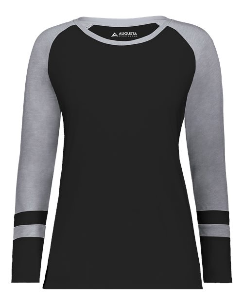 Women's Triblend Fanatic 2.0 Long Sleeve T-Shirt - Black/ Grey Heather Front