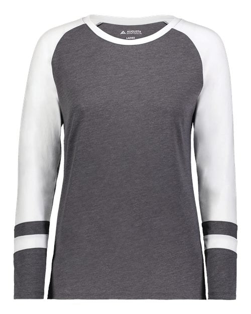 Women's Triblend Fanatic 2.0 Long Sleeve T-Shirt - Carbon Heather/ White Front