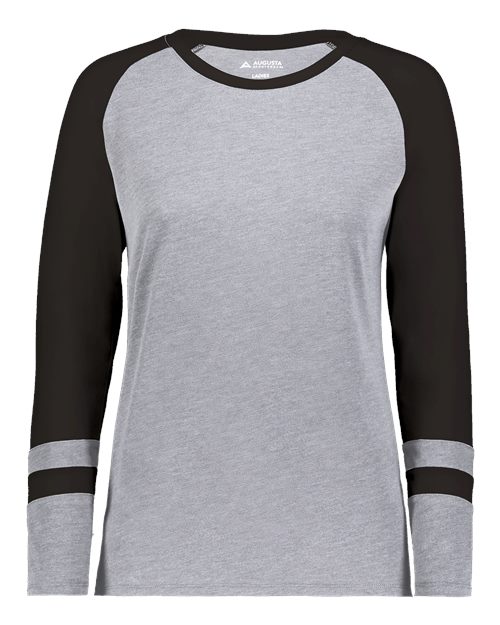 Women's Triblend Fanatic 2.0 Long Sleeve T-Shirt - Grey Heather/ Black Front