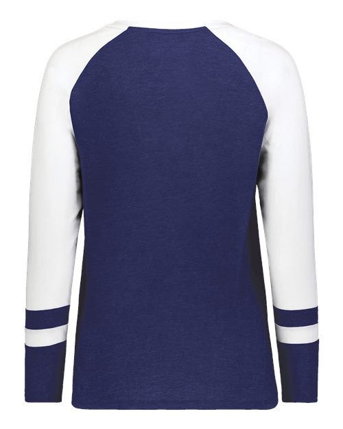 Women's Triblend Fanatic 2.0 Long Sleeve T-Shirt - Navy/ White Back