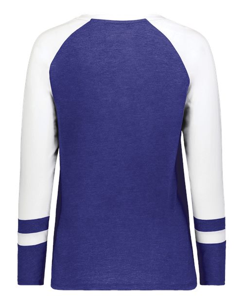 Women's Triblend Fanatic 2.0 Long Sleeve T-Shirt - Purple/ White Back