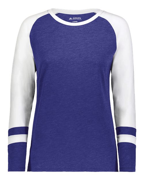 Women's Triblend Fanatic 2.0 Long Sleeve T-Shirt - Purple/ White Front