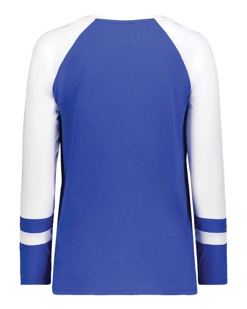 Women's Triblend Fanatic 2.0 Long Sleeve T-Shirt - Royal/ White Back
