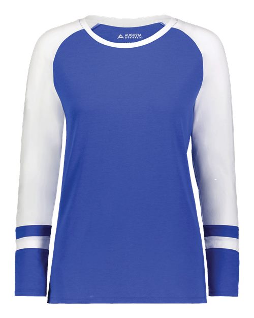 Women's Triblend Fanatic 2.0 Long Sleeve T-Shirt - Royal/ White Front