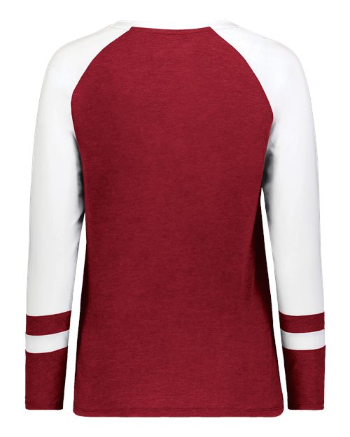 Women's Triblend Fanatic 2.0 Long Sleeve T-Shirt - Scarlet/ White Back