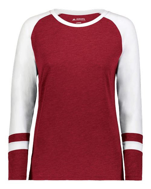 Women's Triblend Fanatic 2.0 Long Sleeve T-Shirt - Scarlet/ White Front