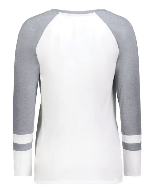 Women's Triblend Fanatic 2.0 Long Sleeve T-Shirt - White/ Grey Heather Back