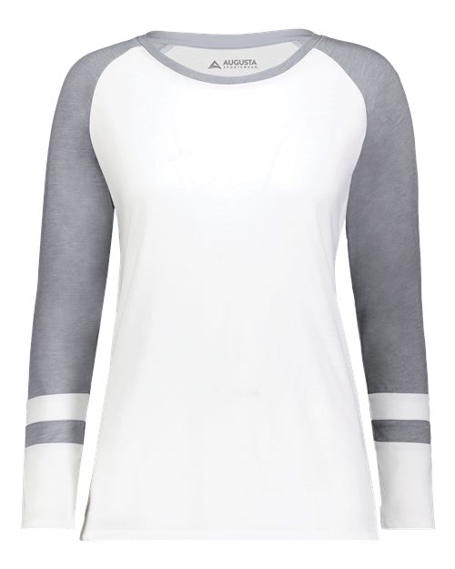 Women's Triblend Fanatic 2.0 Long Sleeve T-Shirt - White/ Grey Heather Front