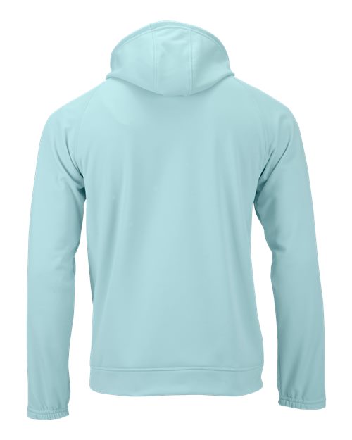 Unisex Vail Performance Fleece Hooded Sweatshirt - Aqua Blue Back