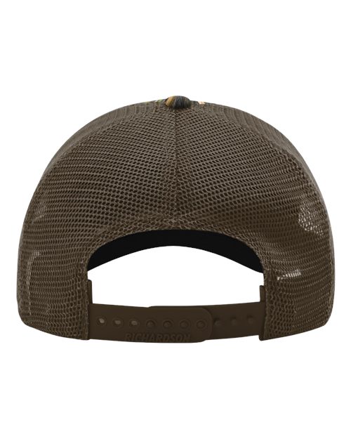 Garment Washed Printed Trucker Cap - Shadow Grass Habitat/ Brown Back