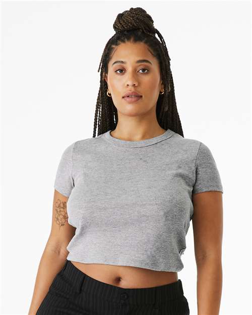 BELLA + CANVAS Women's Micro Rib Baby Tee - Model Front