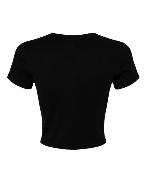 Women's Micro Rib Baby Tee - Solid Black Blend Back