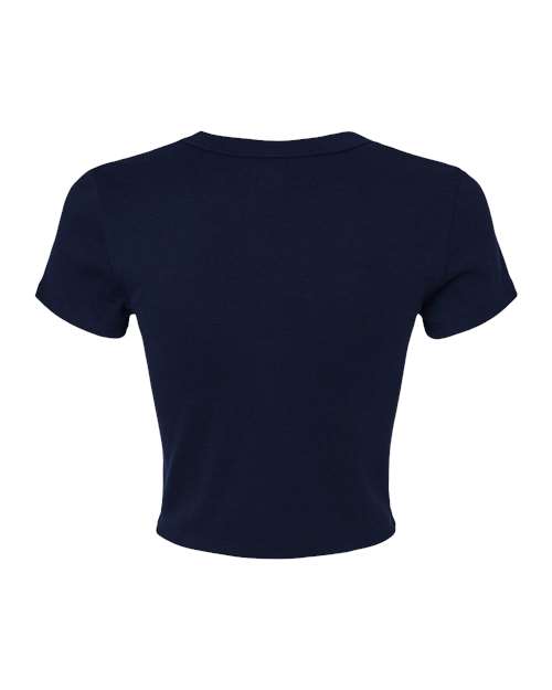 Women's Micro Rib Baby Tee - Solid Navy Blend Back