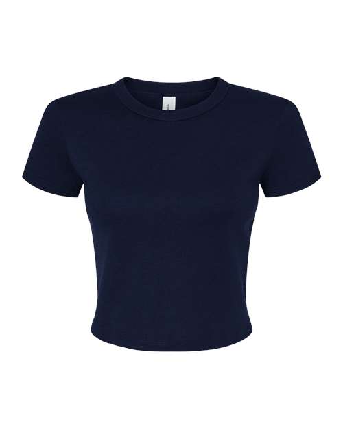 Women's Micro Rib Baby Tee - Solid Navy Blend Front