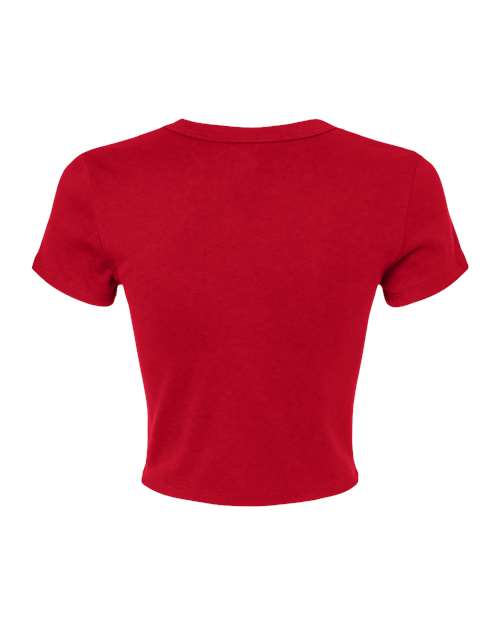 Women's Micro Rib Baby Tee - Solid Red Blend Back