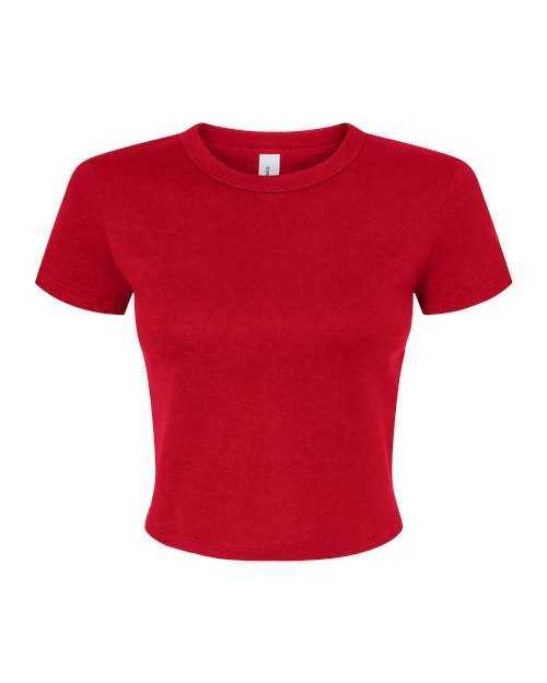 Women's Micro Rib Baby Tee - Solid Red Blend Front
