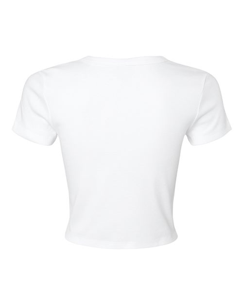 Women's Micro Rib Baby Tee - Solid White Blend Back