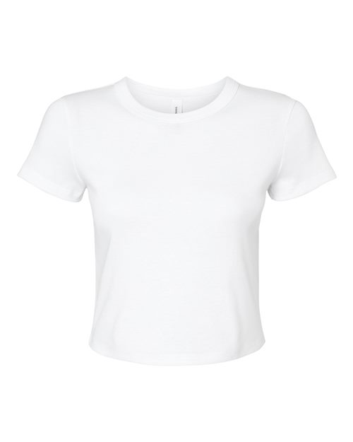 Women's Micro Rib Baby Tee - Solid White Blend Front