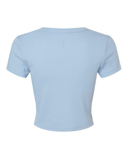 Women's Micro Rib Baby Tee - Solid Baby Blue Blend Back