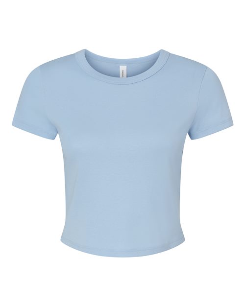 Women's Micro Rib Baby Tee - Solid Baby Blue Blend Front