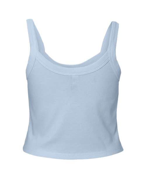 Women's Micro Rib Spaghetti Strap Tank - Solid Baby Blue Blend Back