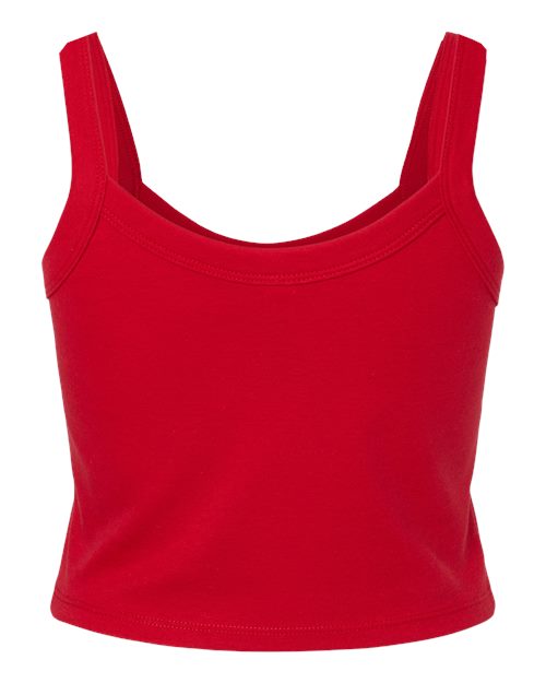 Women's Micro Rib Spaghetti Strap Tank - Solid Red Blend Back