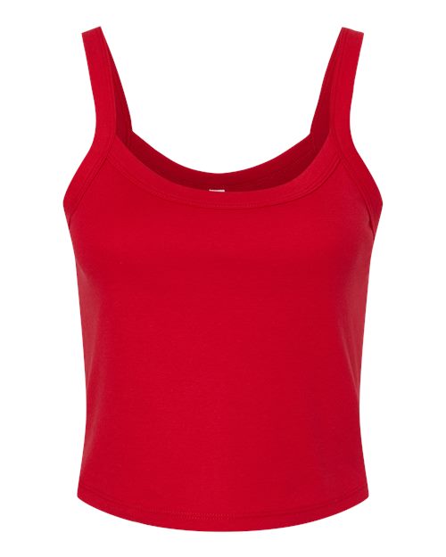 Women's Micro Rib Spaghetti Strap Tank - Solid Red Blend Front