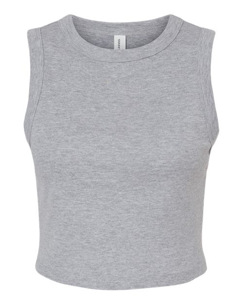 Women's Micro Rib Muscle Crop Tank - Athletic Heather Front