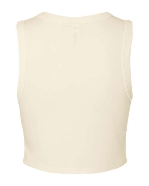 Women's Micro Rib Muscle Crop Tank - Solid Natural Blend Back