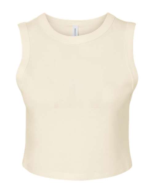 Women's Micro Rib Muscle Crop Tank - Solid Natural Blend Front