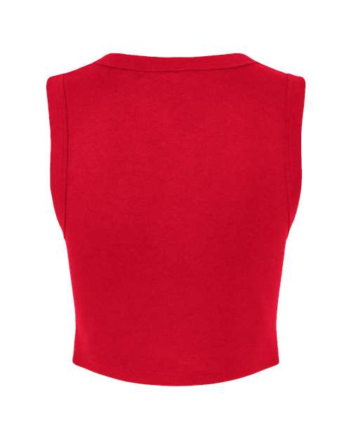 Women's Micro Rib Muscle Crop Tank - Solid Red Blend Back