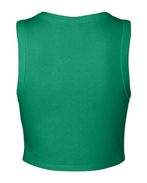 Women's Micro Rib Muscle Crop Tank - Solid Kelly Blend Back
