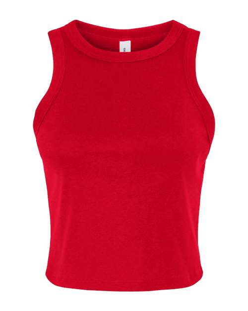Women's Micro Rib Racer Tank - Solid Red Blend Front