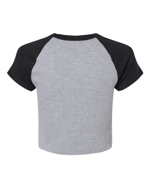 Women's Micro Rib Raglan Baby Tee - Athletic Heather/ Black Back
