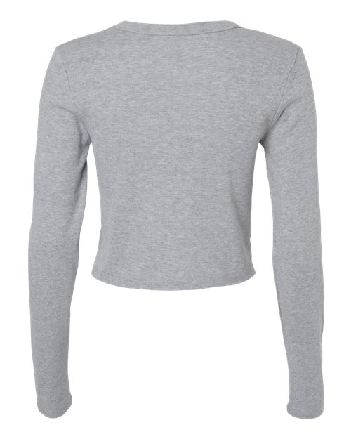 Women's Micro Rib Long Sleeve Baby Tee - Athletic Heather Back